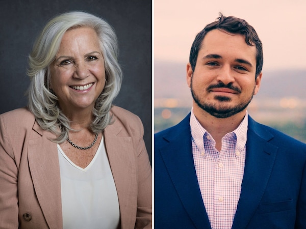 (Campaign photos) Celeste Johnson, left, and Luke Searle are candidates for the 2026 House District 59 election.