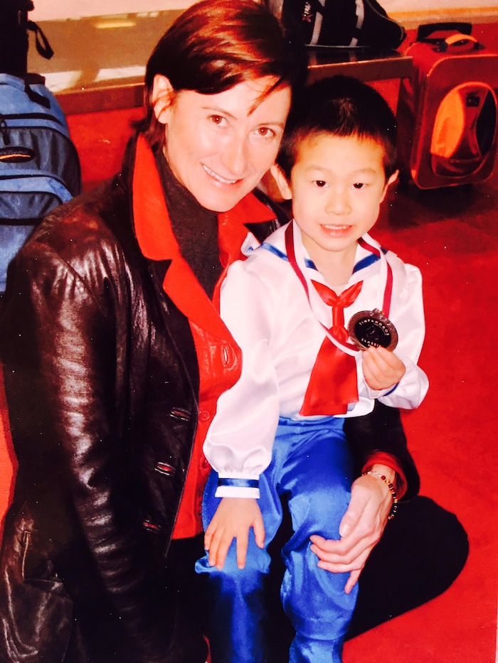 (photo courtesy Stephanee Grosscup) Former director of skating at the Salt Lake City Sports Complex Stephanee Grosscup with a young Nathan Chen. 