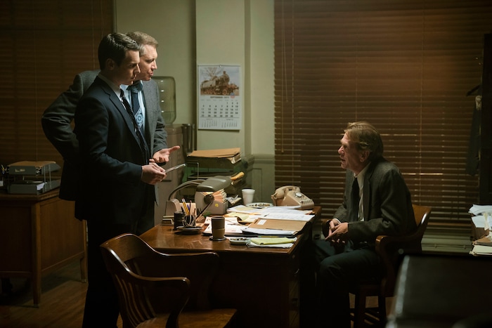 (Photo courtesy of Patrick Harbron/Netflix) Jonathan Groff, left, Holt McCallany and guest star Robert Elswick in “Mindhunter.”