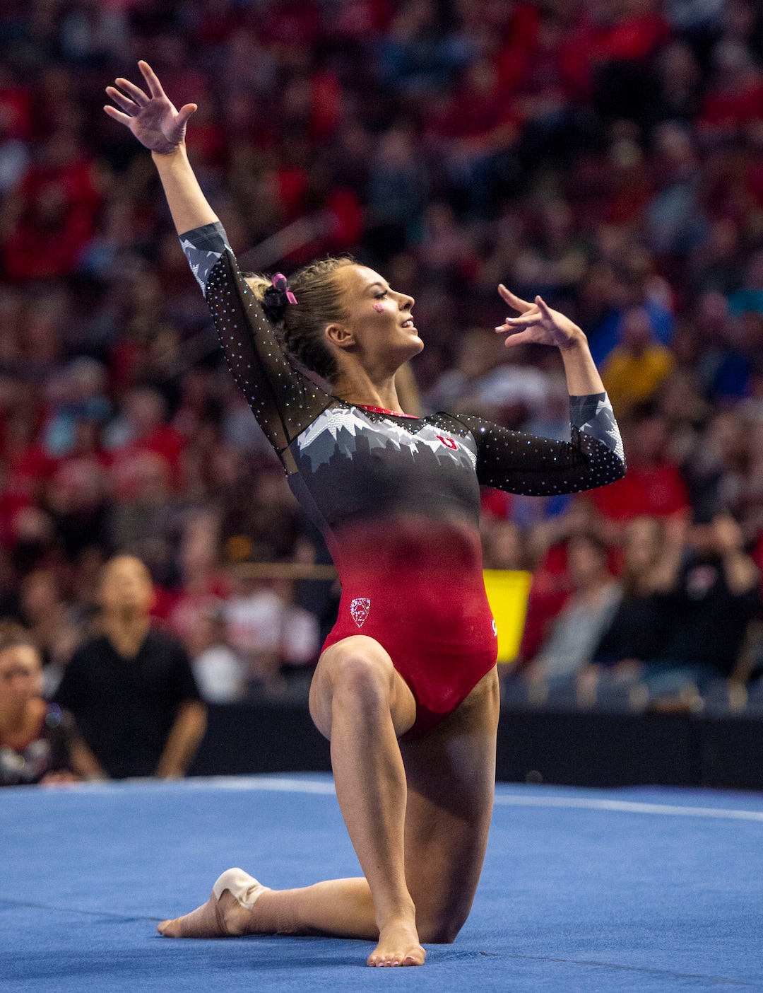 (Rick Egan  |  The Salt Lake Tribune)    MyKayla Skinner scores a10 on the floor exercise for Utah, in the PAC-12 Gymnastics Championships at the Maverik Center, Saturday, March 23, 2019.