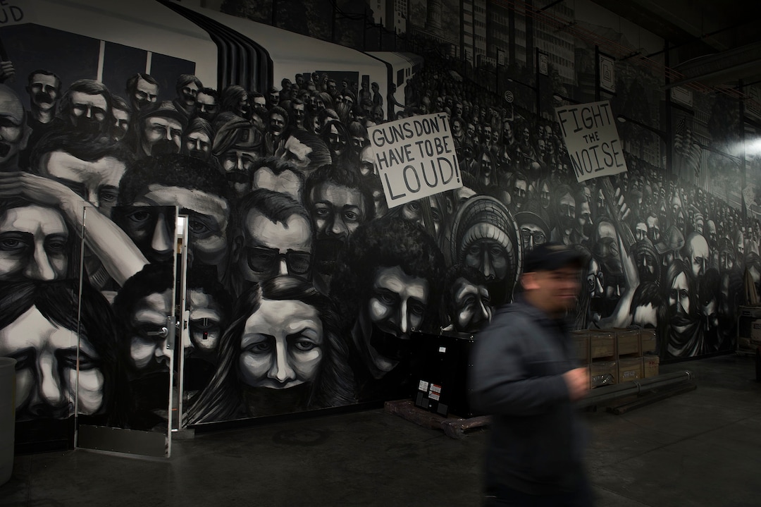 Leah Hogsten  |  The Salt Lake TribuneSilencerco's motto of "guns don't have to be loud" can be found throughout the manufacturing facility, including this mural near the research and development lab. Silencerco is one of the country's largest manufacturers of silencer for guns of all kinds, Friday, May 28, 2017.