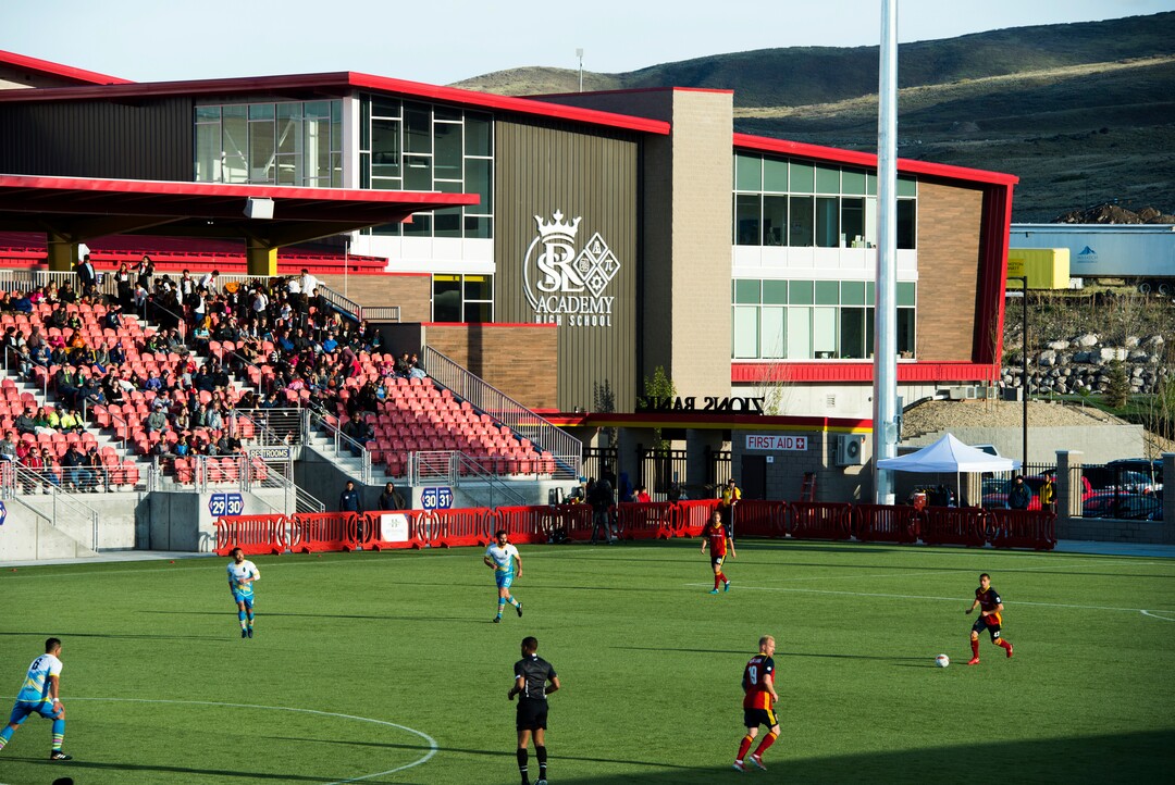 (Rick Egan  |  The Salt Lake Tribune)      The Real Monarchs play the Las Vegas Lights FC at the new Zions Bank Stadium in, Herriman, Monday, April 30, 2018.