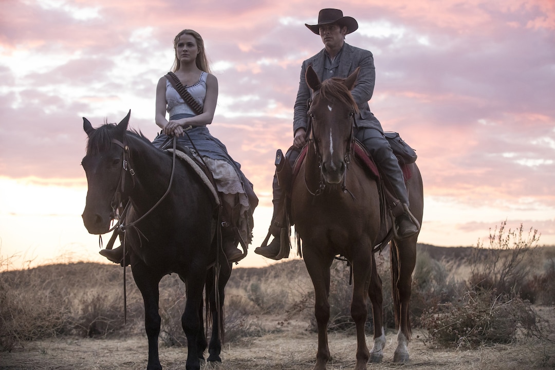 (Photo: John P. Johnson/HBO) Evan Rachel Wood as Delores and James Marsden as Teddy in Season 2 of “Westworld.”