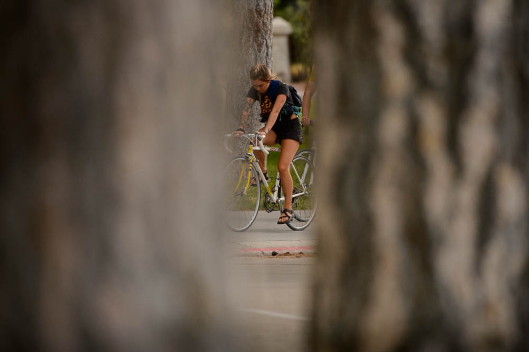 (Trent Nelson | The Salt Lake Tribune)Cyclists gather and ride around Salt Lake City's Liberty Park, Saturday July 21, 2018, in remembrance of Cameron Hooyer, a rider who was killed by a FrontRunner train during a 999 Ride on Thursday.