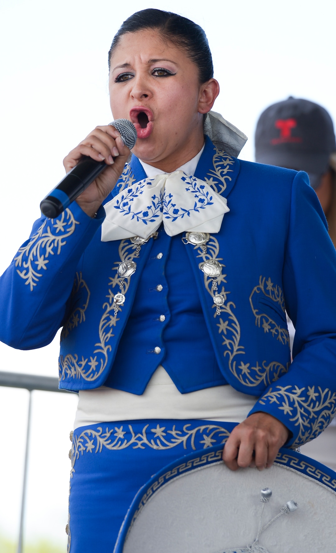 (Leah Hogsten  |  The Salt Lake Tribune) Singer Yunuen Carrillo sings the Mexican National Anthem at the Cinco de Mayo Celebration, Saturday, May 5, 2018 at Centennial Park in West Valley City.