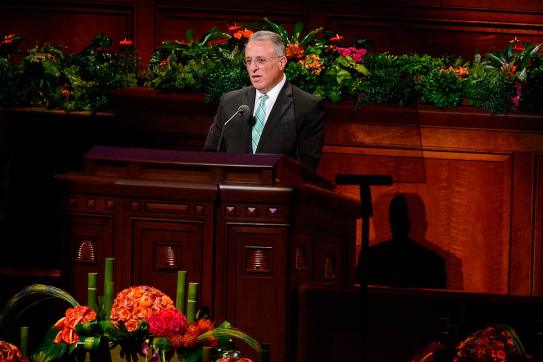 (Trent Nelson | The Salt Lake Tribune)  Ulisses Soares speaks at the General Conference of The Church of Jesus Christ of Latter-day Saints in Salt Lake City, Saturday Oct. 6, 2018.