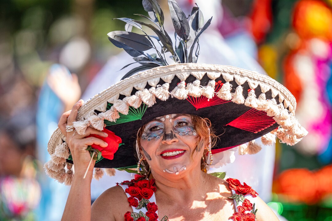 (Rick Egan | The Salt Lake Tribune) Gracella Granaz marches in the Days of '47 Parade in Salt Lake City on Thursday, July 24, 2025.