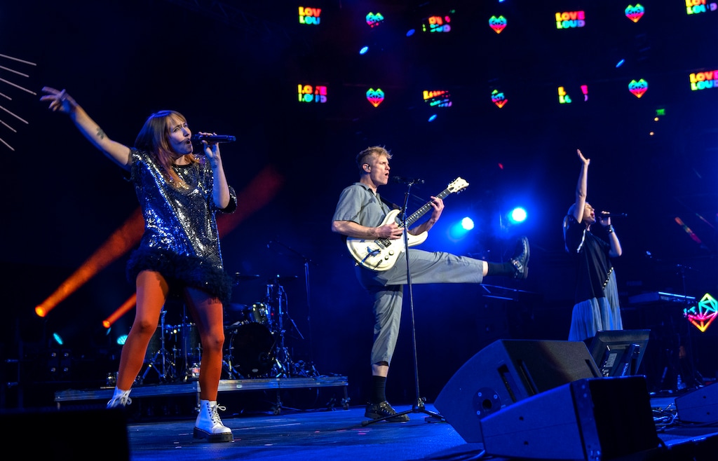 (Rick Egan | The Salt Lake Tribune) Mother Mother performs at Loveloud at the Delta Center, on Friday, Nov. 3, 2023.