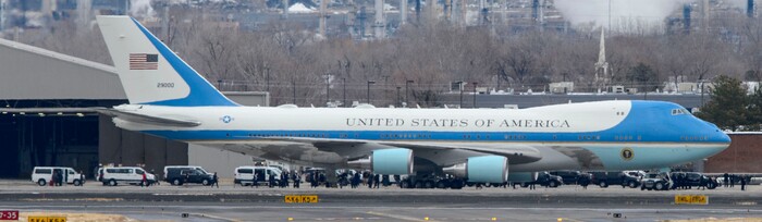 (Steve Griffin  |  The Salt Lake Tribune) Air Force One prepares to leave Salt Lake City International Airport during President Donald Trump's visit to Salt Lake City on Monday, Dec. 4, 2017.