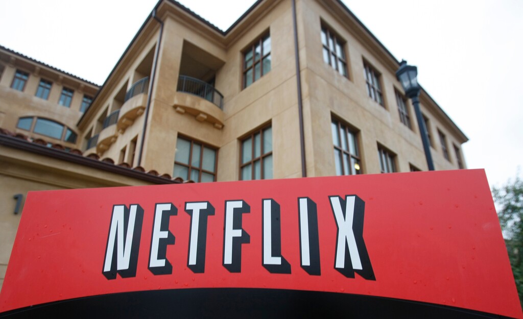 (Marcio Jose Sanchez |The Associated Press) The company logo and view of Netflix headquarters in Los Gatos, Calif. 