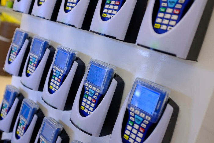 (Trent Nelson | The Salt Lake Tribune)  
Smith's has introduced handheld scanners to five Utah stores - where shoppers carry a small device and scan and bag their groceries as they walk through the aisles. Monday April 16, 2018.