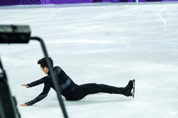 (Chris Detrick  |  The Salt Lake Tribune)  Salt Lake City's Nathan Chen competes in the Men's Single Skating Short Program for the Team Event at the Gangneung Ice Arena Friday, February 9, 2018.  Chen got fourth place with a score of 80.61.