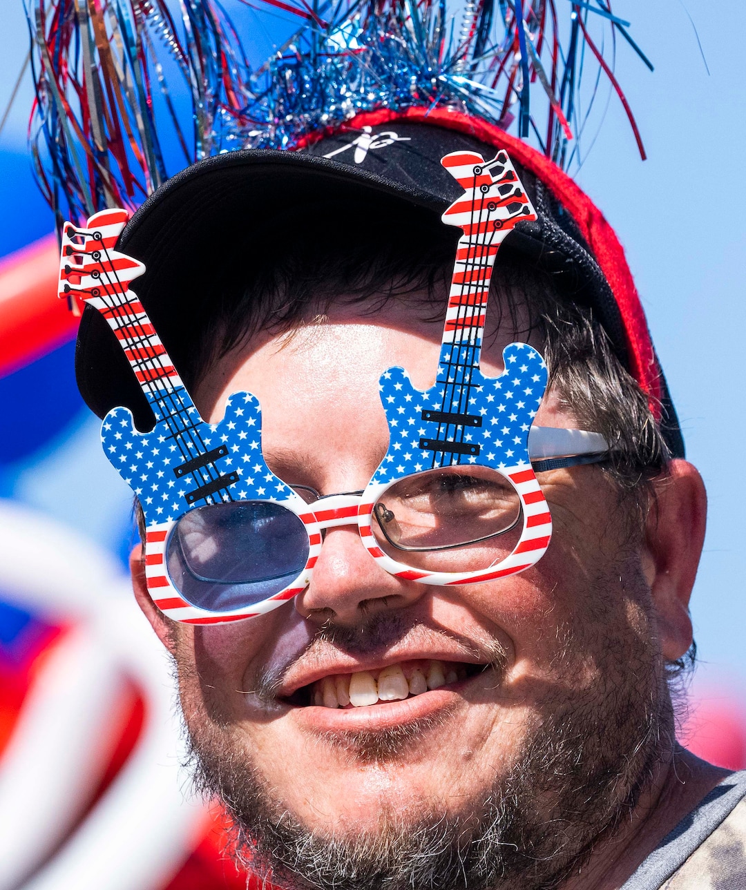 (Rick Egan | The Salt Lake Tribune)Jeff Miller wears his guitar glasses, at the Liberty Days Parade, on Monday, July 5, 2021.