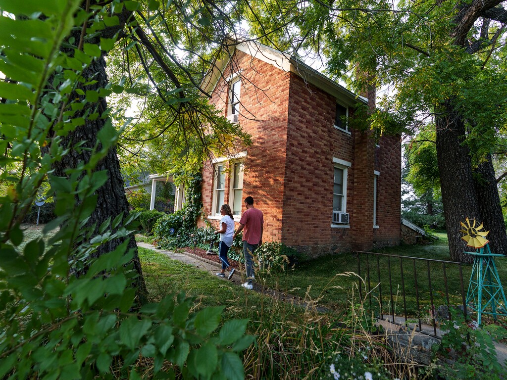 (Leah Hogsten | The Salt Lake Tribune) Danna Petersen and her husband Brennen live in an 1877 adobe brick farmhouse on 1.5 acres that has been in her family for generations, Sept. 22, 2021.