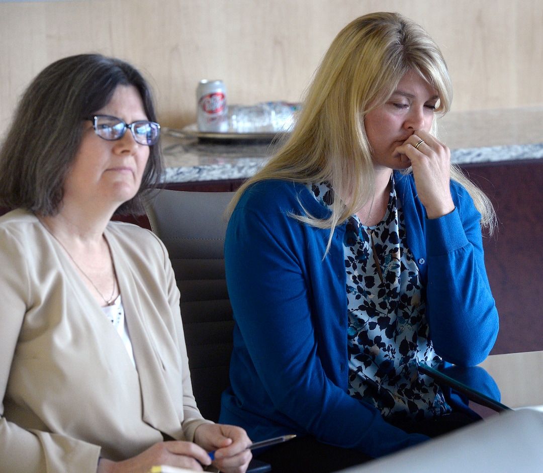 (Al Hartmann  |  The Salt Lake Tribune)                                                                                                                                      Attorney Kara Porter, left, holds a press conference Thursday August 31 to show previously undisclosed footage of a Salt Lake City police officer assaulting and arresting University of Utah Hospital on-duty nurse Alex Wubbels for following her hospital’s policy on blood draws from an unconscious victim.   Wubbels was upset at watching her arrest on the video for following the law and procedures of the hospital. 