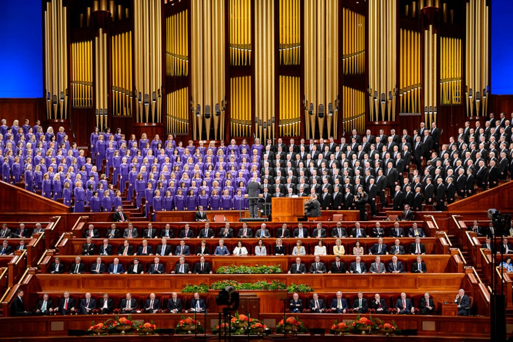 (Trent Nelson | The Salt Lake Tribune)  The Tabernacle Choir at Temple Square performs at the General Conference of The Church of Jesus Christ of Latter-day Saints in Salt Lake City, Saturday Oct. 6, 2018.