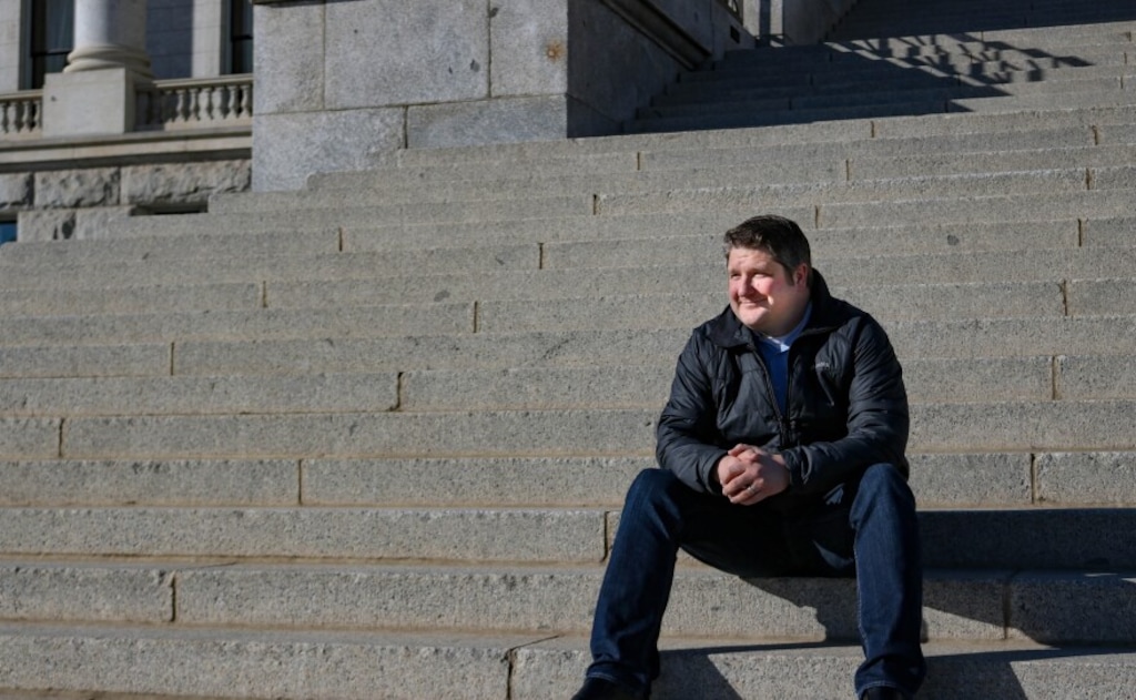 (Ivana Martinez | KUER) Tyson Plastow of Layton is dealing with long-term side effects from the coronavirus, like difficulty breathing and chronic pain.