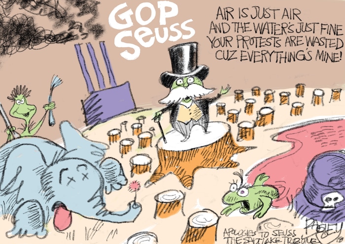 This Pat Bagley cartoon appears in The Salt Lake Tribune on Tuesday, Feb. 13, 2018.