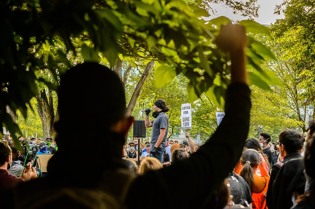 (Trent Nelson  |  The Salt Lake Tribune) Protest against police brutality in Salt Lake City on Monday, June 1, 2020.