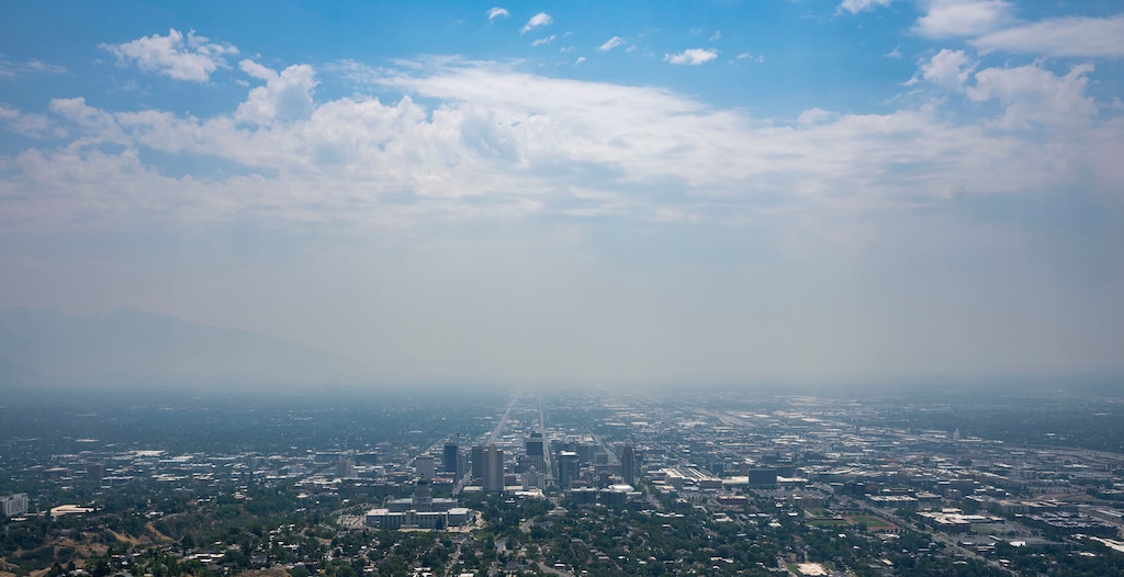 (Rick Egan | The Salt Lake Tribune) Smoke in the Salt Lake Valley, on Monday, July 12, 2021.