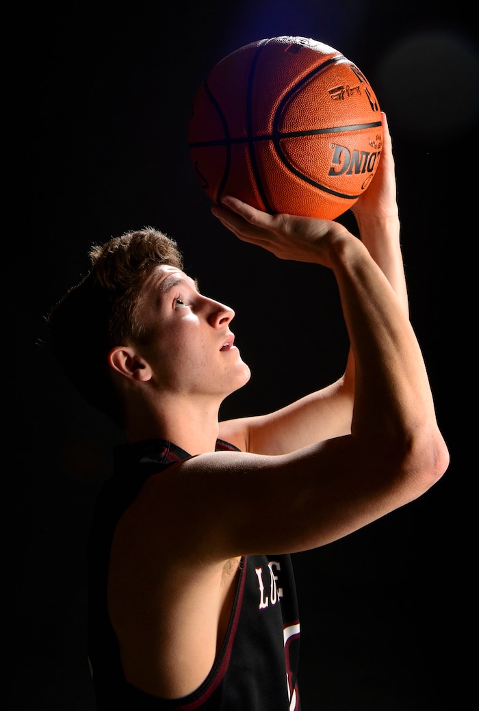 (Steve Griffin  |  The Salt Lake Tribune)  Prep basketball Chantry Ross, Lone Peak, in the Salt Lake Tribune studio in Salt Lake City Tuesday April 10, 2018.