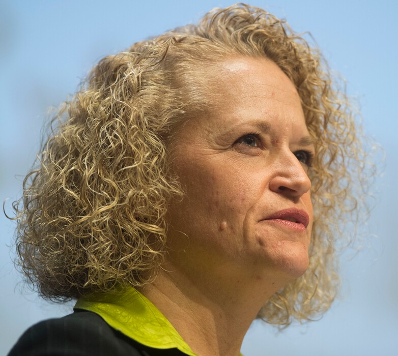 Steve Griffin  |  The Salt Lake TribuneJackie Biskupski answers a question during a Salt Lake City Mayoral debate with Ralph Becker at the Main Salt Lake City Library in Salt Lake City, Wednesday, October 28, 2015.  