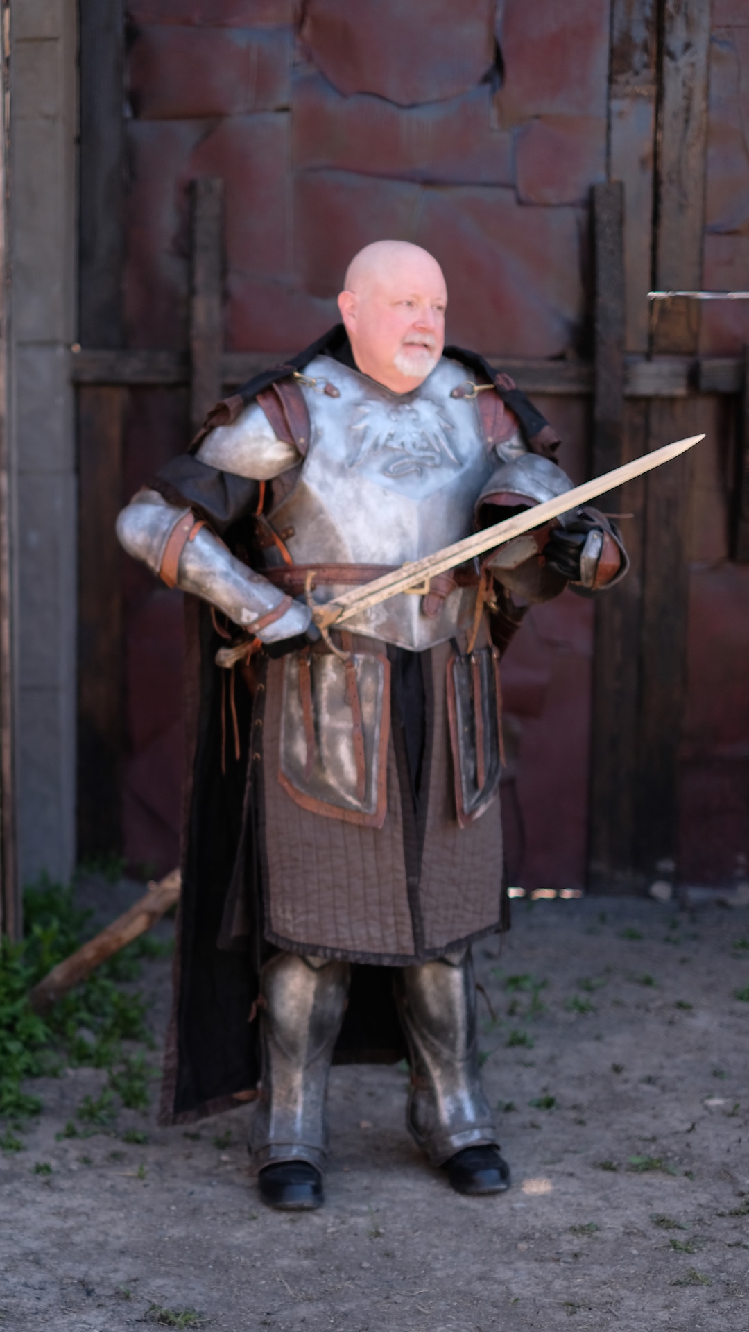 (Photo courtesy Doug Pasko) Salt Lake Tribune TV critic Scott D. Pierce donned armor on the set of “The Outpost.”