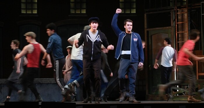 (Rick Egan  |  The Salt Lake Tribune)  Pioneer Theatre Company rehearses the acrobatic anthem "Seize the Day" on Wednesday, Nov. 29, for the upcoming production of "Newsies," which opens Dec. 1.