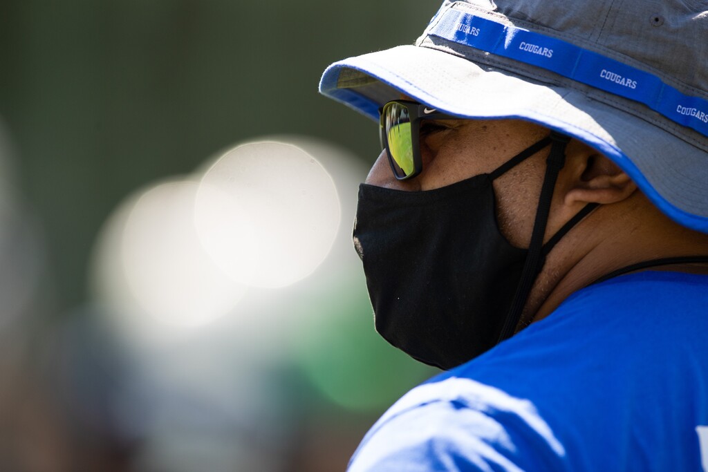 (Photo courtesy of Jaren Wilkey | BYU) Head coach Kalani Sitake during BYU football practice in Provo, Aug. 10, 2020.