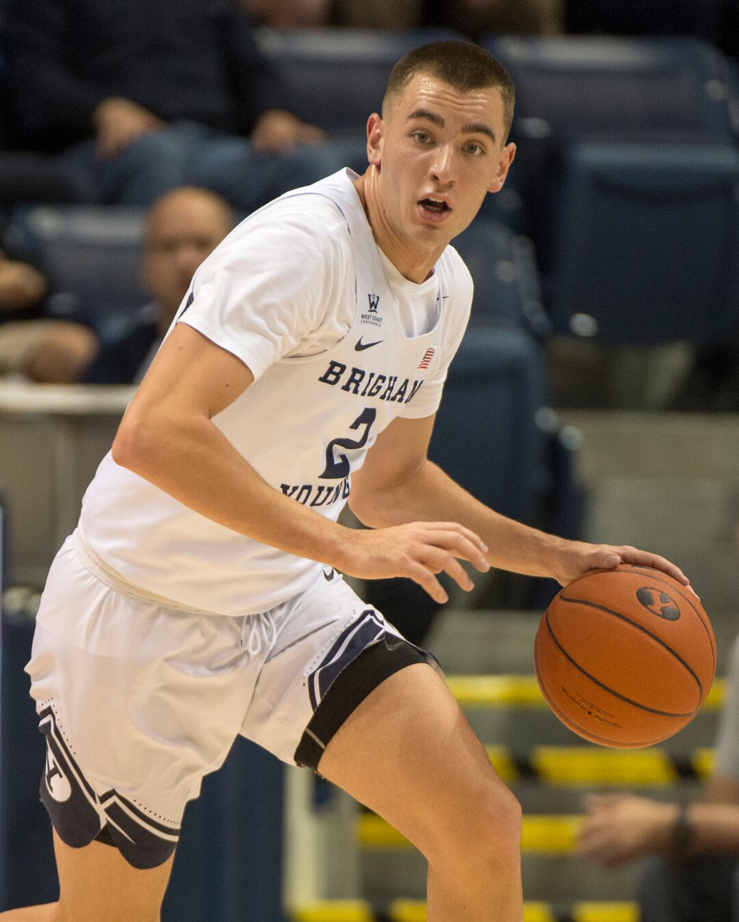 (Rick Egan  |  The Salt Lake Tribune)  Brigham Young guard Zac Seljaas (2) leads a fast break for the Cougars, in basketball action between Brigham Young Cougars and Rice Owls, at the Marriott Center in Provo, Wednesday, Nov. 21, 2018.