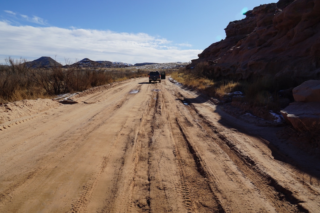 (Zak Podmore | The Salt Lake Tribune) Road conditions on the Navajo Nation near Montezuma Creek have worsened since San Juan County was asked to stop maintenance in 2018 due to a right of way dispute.