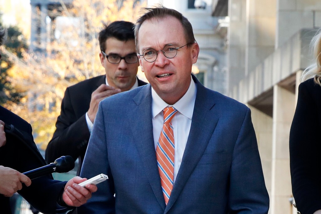 Mick Mulvaney returns to the Consumer Financial Protection Bureau in Washington, Monday afternoon, Nov. 27, 2017. (AP Photo/Jacquelyn Martin)