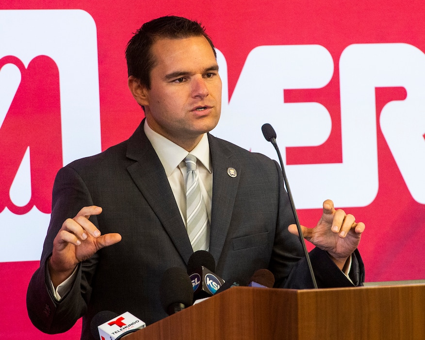 (Rick Egan  |  The Salt Lake Tribune)  Ben Hart, former deputy director of the Governor’s Office of Economic Opportunity, is seen during a pandemic news conference on Tuesday, April 21, 2020. He was appointed as the new executive director of the Utah Inland Port Authority on Aug. 24, 2022.