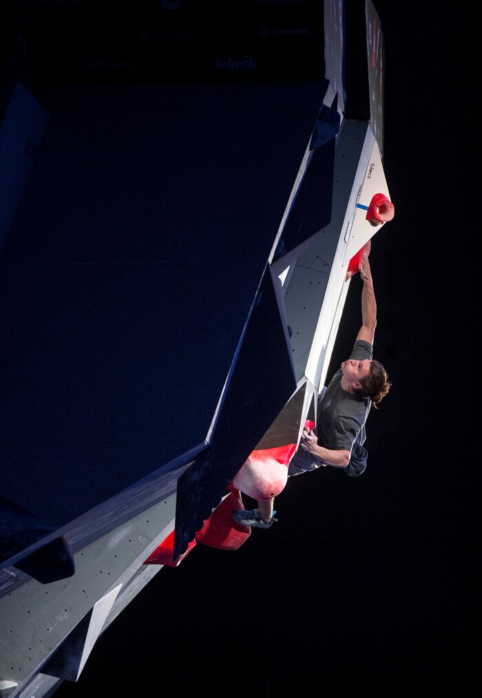 (Leah Hogsten  |  The Salt Lake Tribune) USA Climbing's Bouldering Open National Championships at the Salt Palace Convention Center, Saturday, February 3, 2018 in Salt Lake City, UT. 

. 