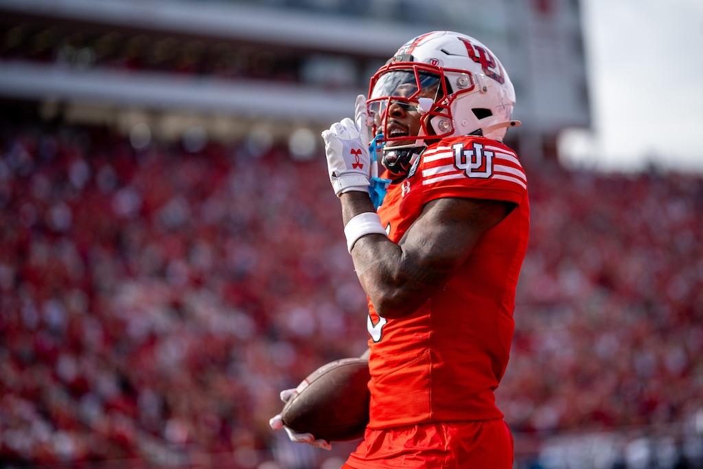 (Trent Nelson  |  The Salt Lake Tribune) Utah Utes running back Daniel Bray (5) scores a touchdown as Utah hosts Utah State, NCAA football in Salt Lake City on Thursday, Sept. 17, 2026.
