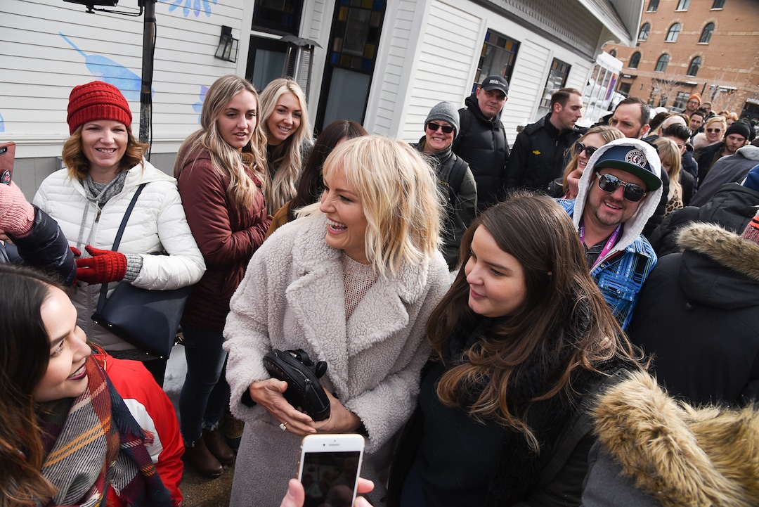 (Francisco Kjolseth  |  The Salt Lake Tribune)  Malin Akerman is mobbed by fans as the Sundance Film Festival kicks into high gear along Main street in Park City on Friday, Jan. 25, 2019.