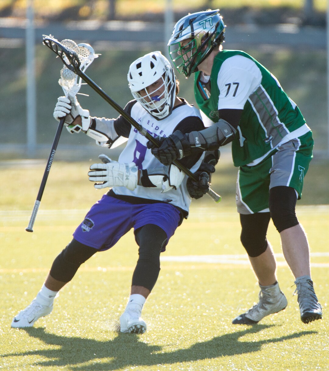 (Rick Egan | The Salt Lake Tribune) Brandyn Gaytan plays in a lacrosse game for Box Elder High School during a tournament in Logan on Saturday, Nov. 3, 2018.