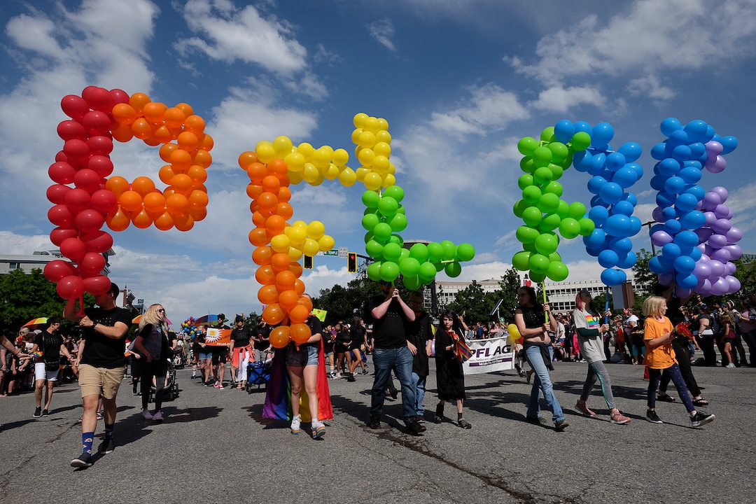 (Francisco Kjolseth  |  The Salt Lake Tribune)  Thousands participate in the Utah Pride Parade in Salt Lake City on Sunday June 2, 2019.