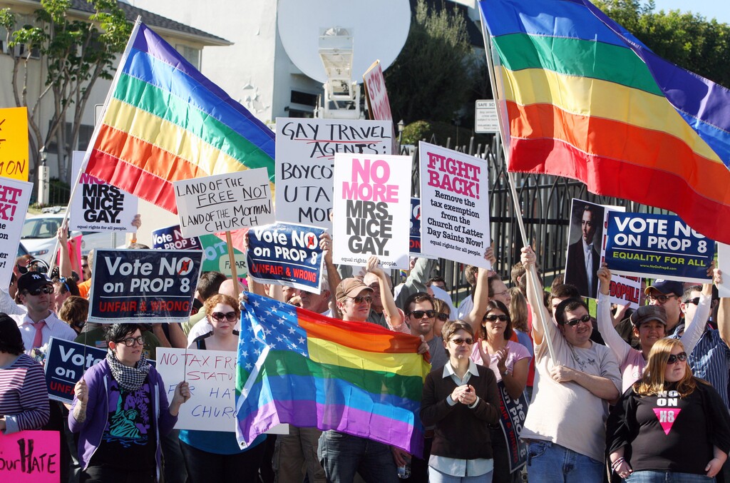 (J. Emilio Flores | The New York Times) -- California's Proposition 8 drew protests in Los Angeles in November 2008. The Church of Jesus Christ of Latter-day Saints actively campaigned against the measure.