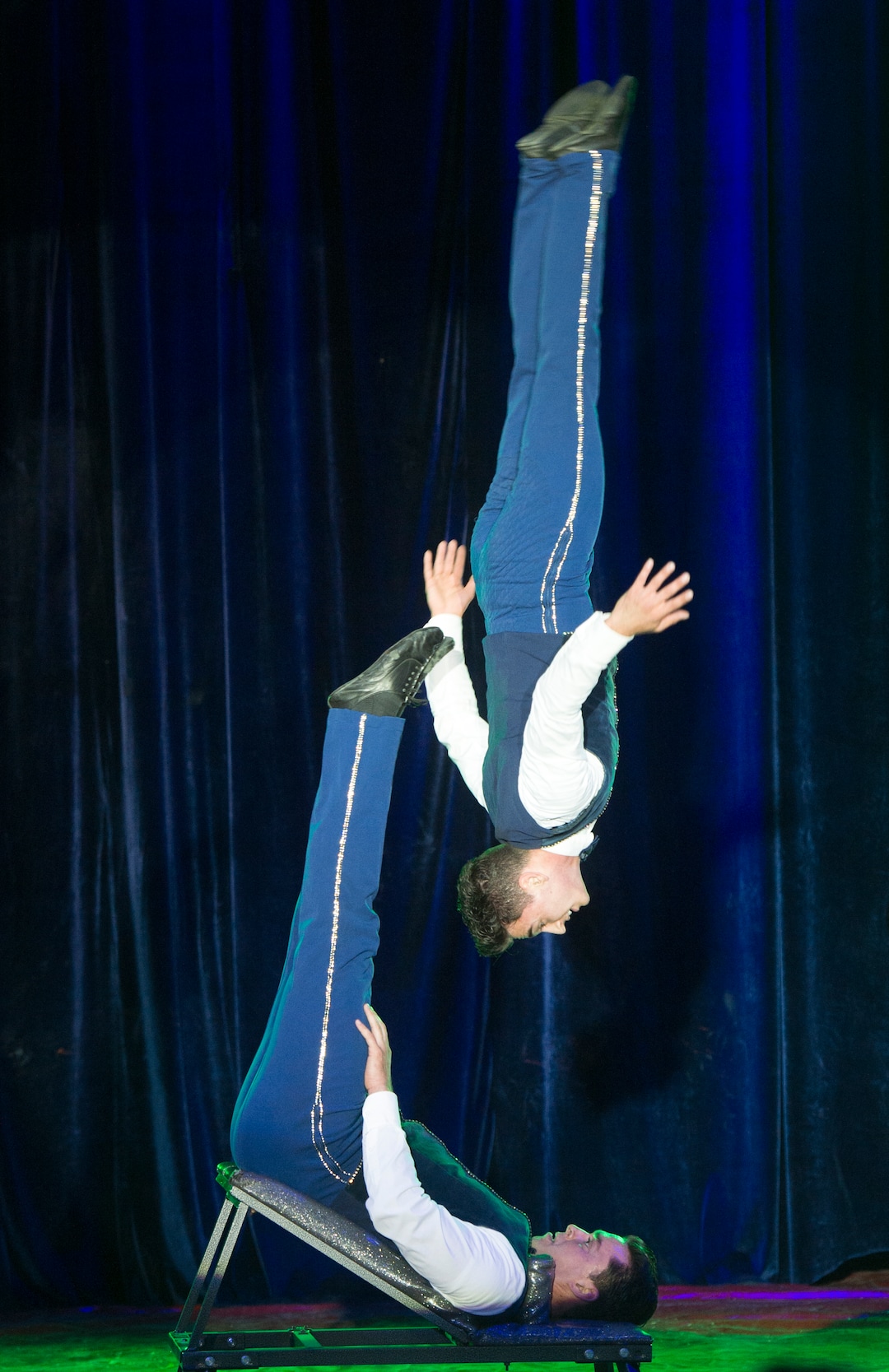 (Rick Egan  |  The Salt Lake Tribune)      Fabio & Giuliano Anastasini perform in the Big Top Circus Spectacular, on opening day of the Utah State Fair, Thursday, Sept. 6, 2018.