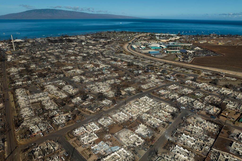 (Jae C. Hong | AP) The aftermath of a wildfire is visible in Lahaina, Hawaii, Aug. 17, 2023.