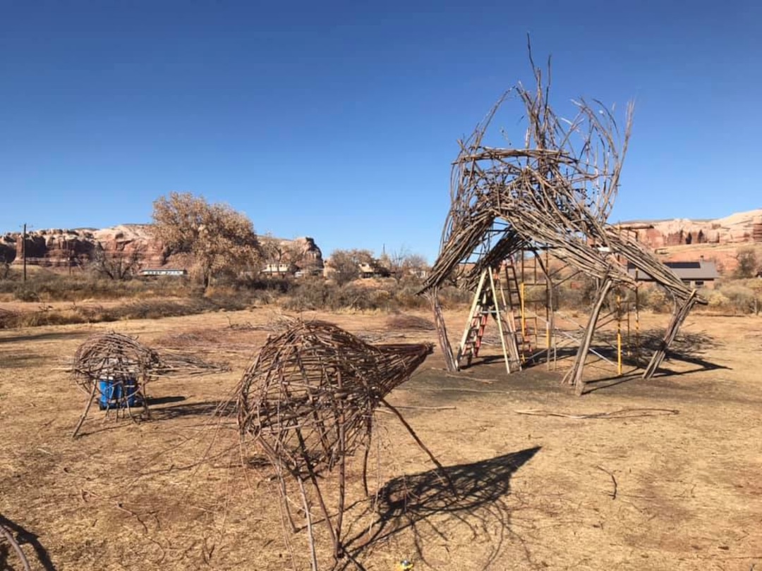 (Photo courtesy of John Gregor | Cold Snap Photography) The early stages of artist Joe Pachak's raven sculpture, which was burned on the winter solstice.