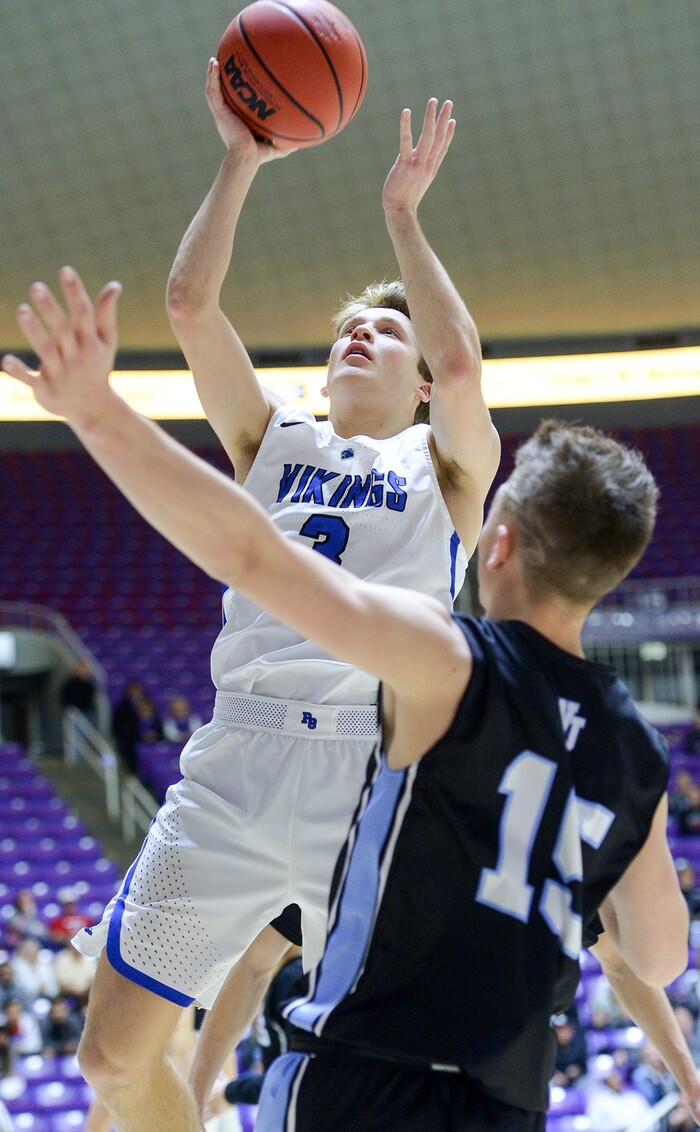 (Leah Hogsten  |  The Salt Lake Tribune) Pleasant Grove's Casey Brown (03) had 18 points and 7 rebounds.Pleasant Grove defeated West Jordan 62-54 in the 6A High School Boys' Basketball Tournament opening game at Weber State University’s Dee Events Center in Ogden,  Tuesday, Feb. 27, 2018. 