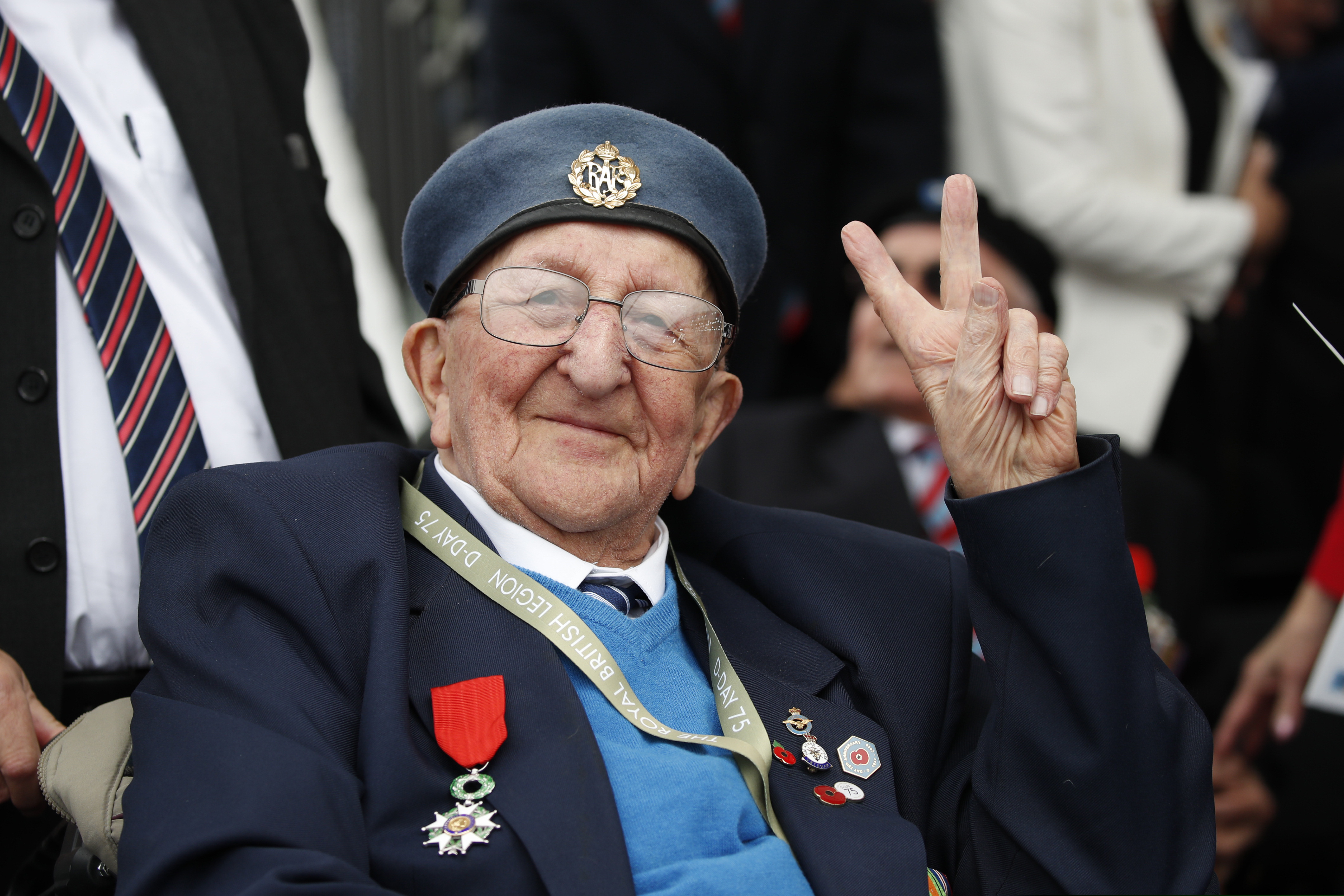 (Alex Brandon | AP) A veteran is shown during an event to mark the 75th anniversary of D-Day in Portsmouth, England Wednesday, June 5, 2019. World leaders are gathering on the south coast of England to mark the 75th anniversary of the D-Day landings.