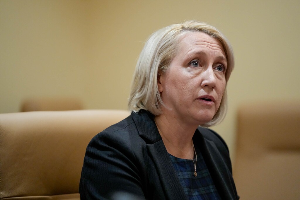 (Francisco Kjolseth | The Salt Lake Tribune) Rep. Karianne Lisonbee, R-Clearfield, speaks during a news conference at the Utah Capitol on Thursday, Feb. 2, 2023.
