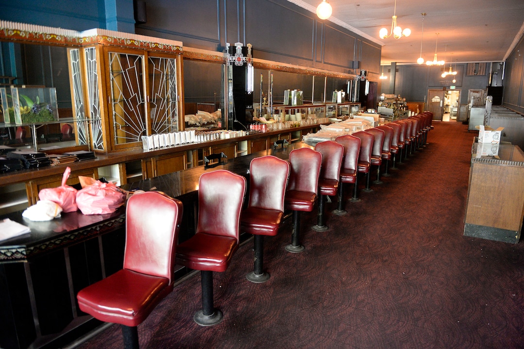 Al Hartmann  |  The Salt LakeTribune
The iconic counter and wooden backbar at Lamb's Grill in Salt Lake City. The restaurant closed in the summer of 2017, after nearly 100 years in business.