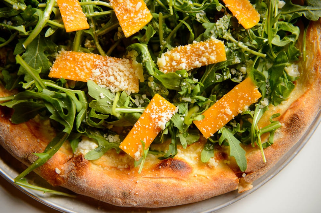 (Trent Nelson | The Salt Lake Tribune)  Nomad Eatery, a new fast-casual restaurant near the airport in Salt Lake City. The chef/owner is Justin Soelberg, who worked at Avenues Proper and Proper Burger before launching this new eatery. Thursday March 22, 2018. Betty White pizza.