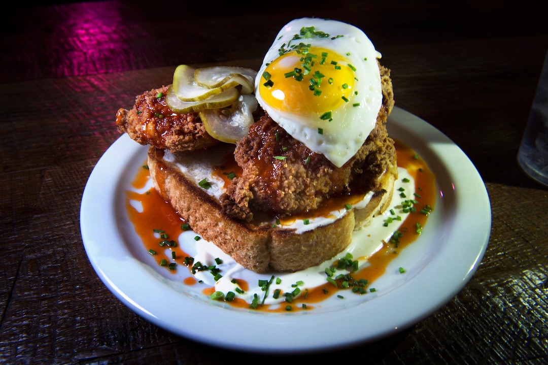 (Scott Sommerdorf   |  The Salt Lake Tribune)   The Fried Chicken Toast at Purgatory Bar in Salt Lake City.