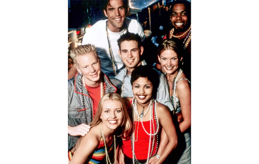 (MTV) The cast of "The Real World: New Orleans" in 2000 — Front row: Julie Stoffer and Melissa Howard. Center row: Matt Smith, Danny Roberts and Kelley Limp. Back row: Jamie Murray and David Broom.