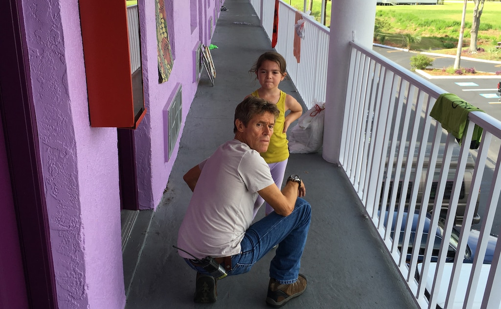 (Marc Schmidt  |  A24 Films) Bobby (Willem Dafoe), a motel manager in Orlando, tries to protect Moonee (Brooklynn Prince), a child living in his building, in Sean Baker's "The Florida Project."